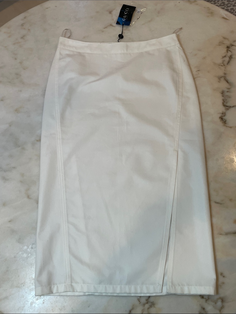 Vintage Gucci White Mid-Length High-Waist Pencil Skirt